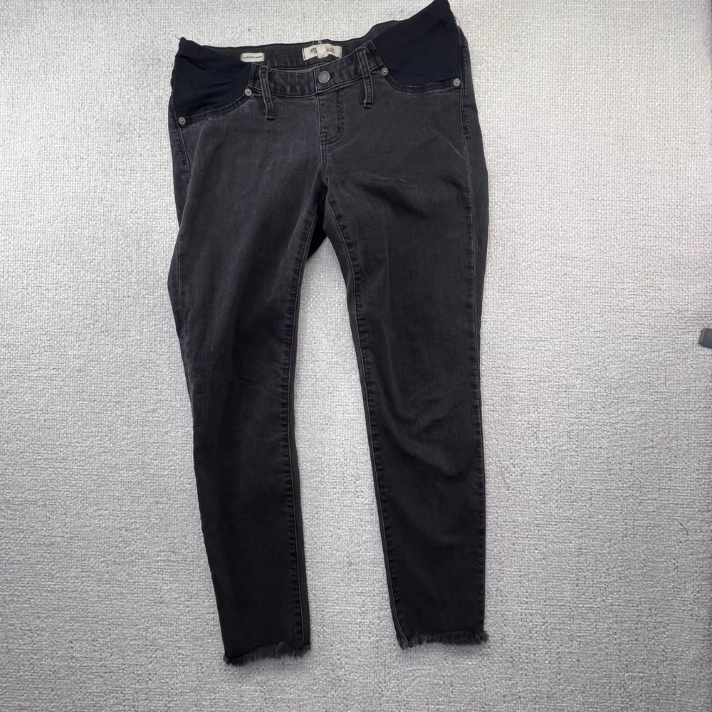 Madewell‎ Maternity Skinny Jeans Gray Frayed Hem Size 28